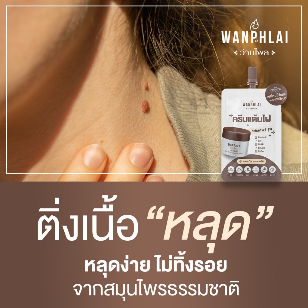 ครีมแต้มไฝ ว่านไพล ขี้แมลงวัน ติ่งเนื้อ หูด ตาปลา แก้ปัญหา สิวหิน ครีมกำจัดไฝว่านไพล ไฝ หูด จี้ไฝ แต้มไฝ ขนาด 1.2 กรัม