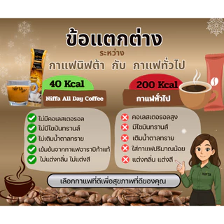 NIFTA ALL DAY COFFEE กาแฟเพื่อสุขภาพ กาแฟอราบิก้าระดับพรีเมี่ยม แคลต่ำ ไม่มีไขมันทรานส์ มีคอลลาเจน(6ห่อแถมแก้ว1ใบ)