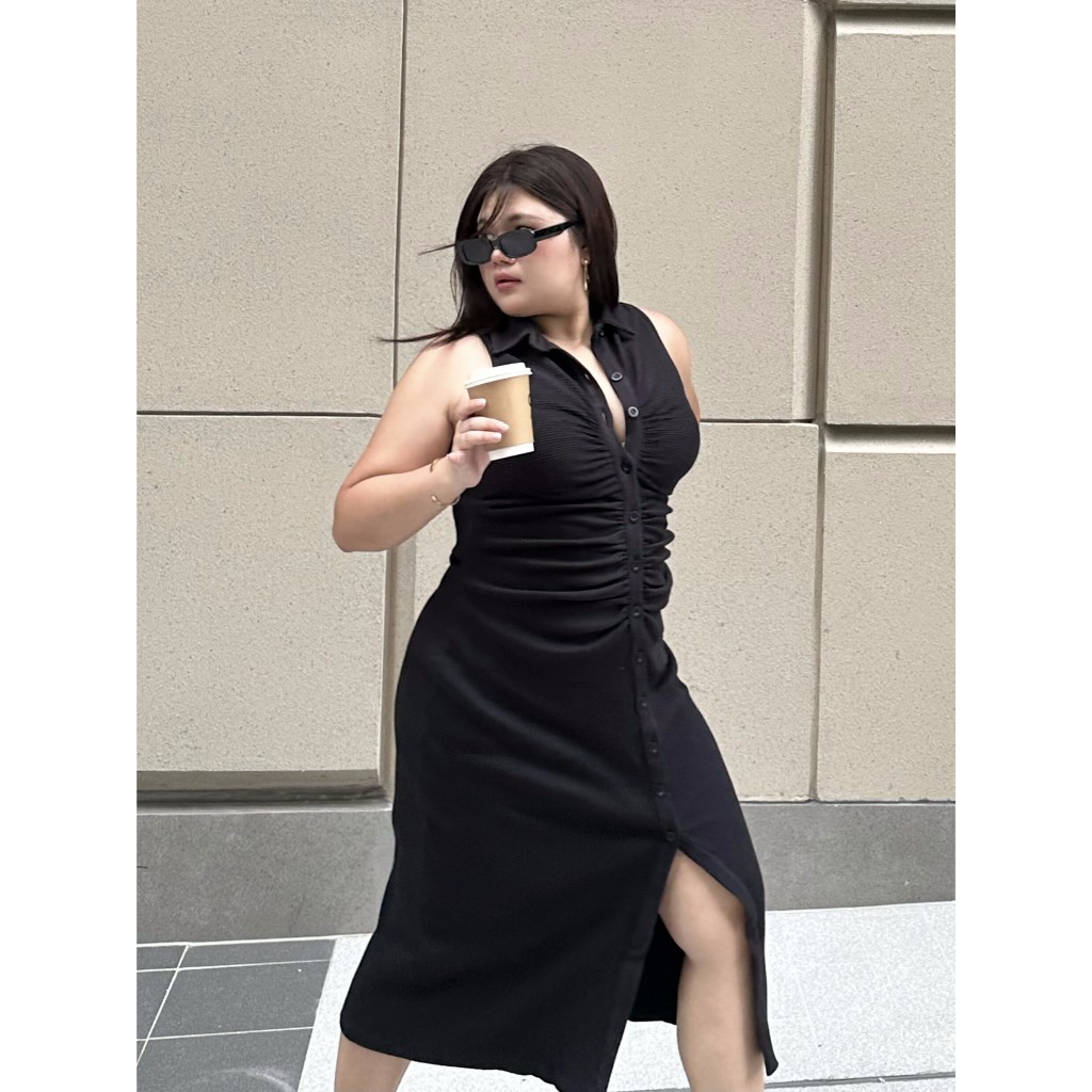 Felt.bkk Lisbon Dress Plus Size เดรสดีเทลจับจีบ พลัสไซส์ พร้อมส่ง