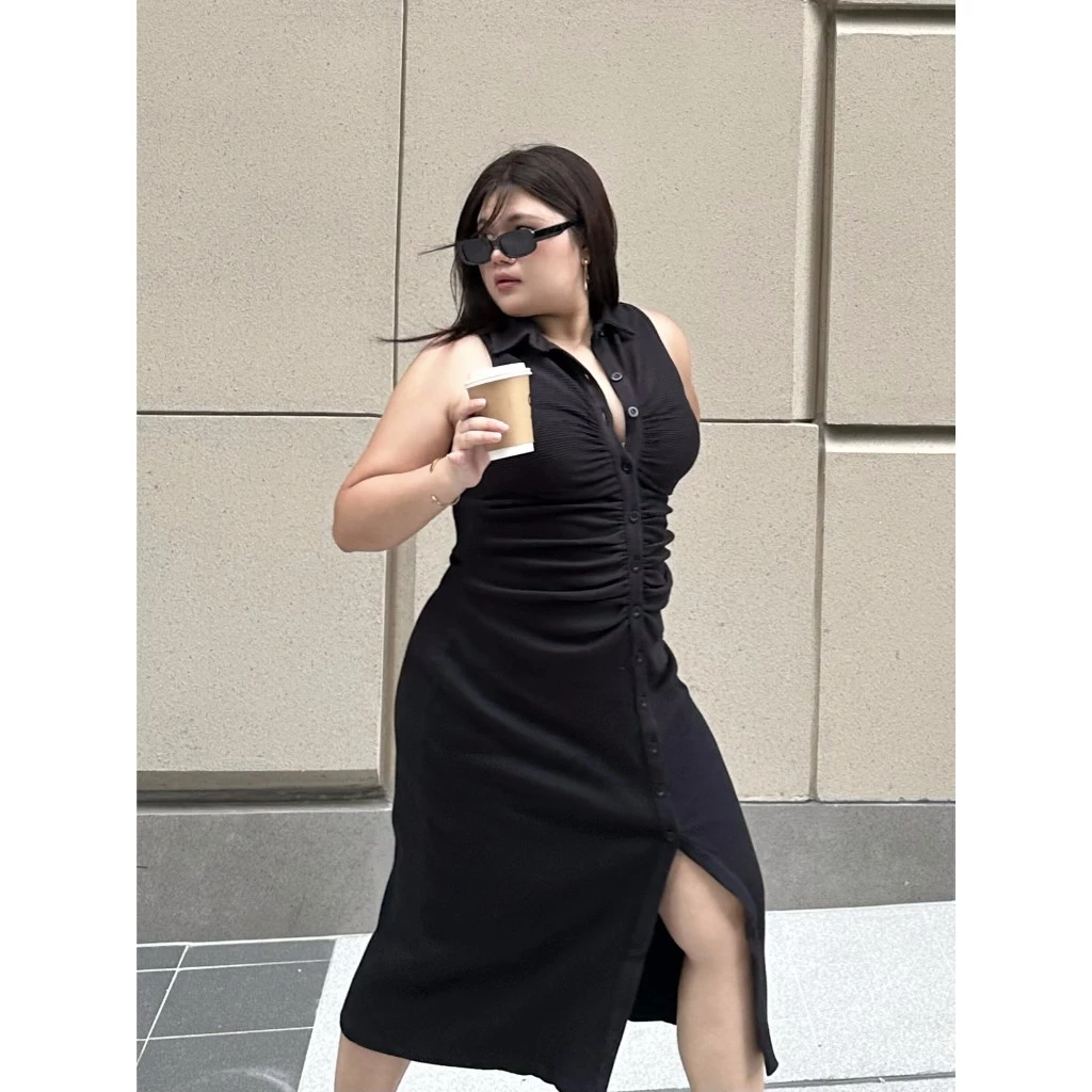 Felt.bkk Lisbon Dress Plus Size เดรสดีเทลจับจีบ พลัสไซส์ พร้อมส่ง