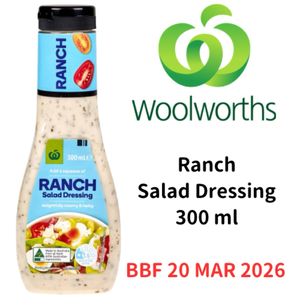 Ranch Salad Dressing Woolworths 300ml (BBF 20 MAR 26)