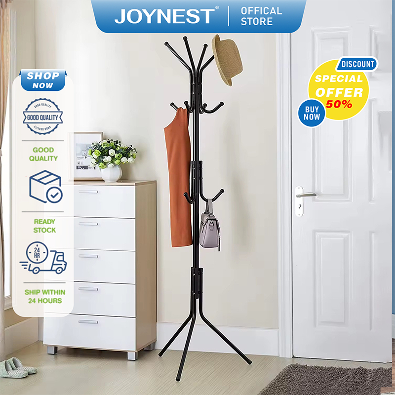 JOYNEST ที่แขวนกระเป๋า ราวแขวน ราวแขวนผ้า ที่ตากผ้า ที่แขวนหมวก ที่แขวนเสื้อ โครงเหล็ก แข็งแรง ประหยัดพื้นที่