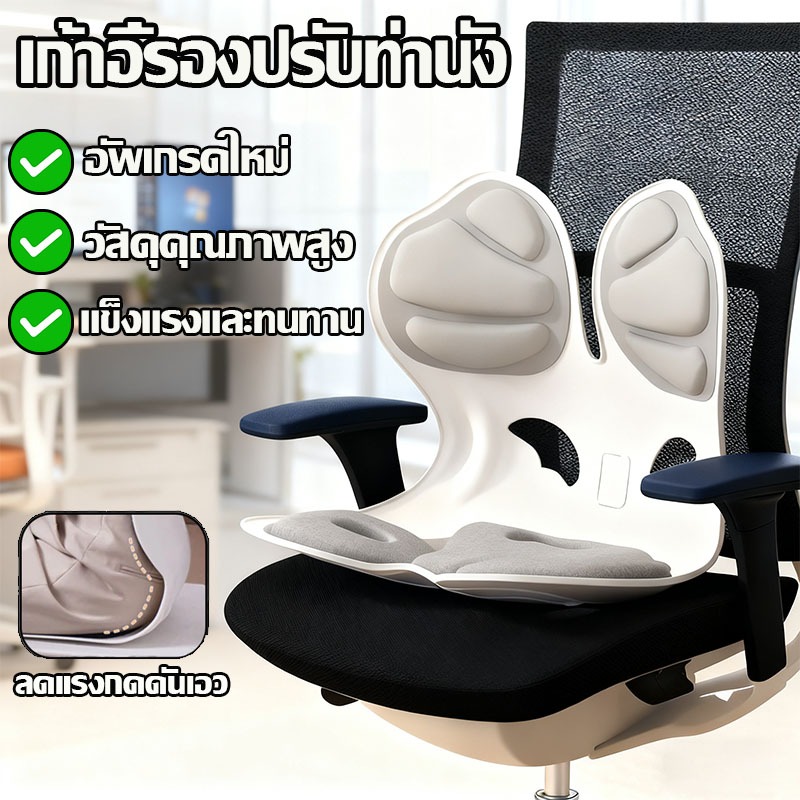 เบาะรองหลัง/รองเอว ปรับท่านั่งได้ ลดอาการปวดหลัง พกพาสะดวก สำหรับเก้าอี้และโซฟา