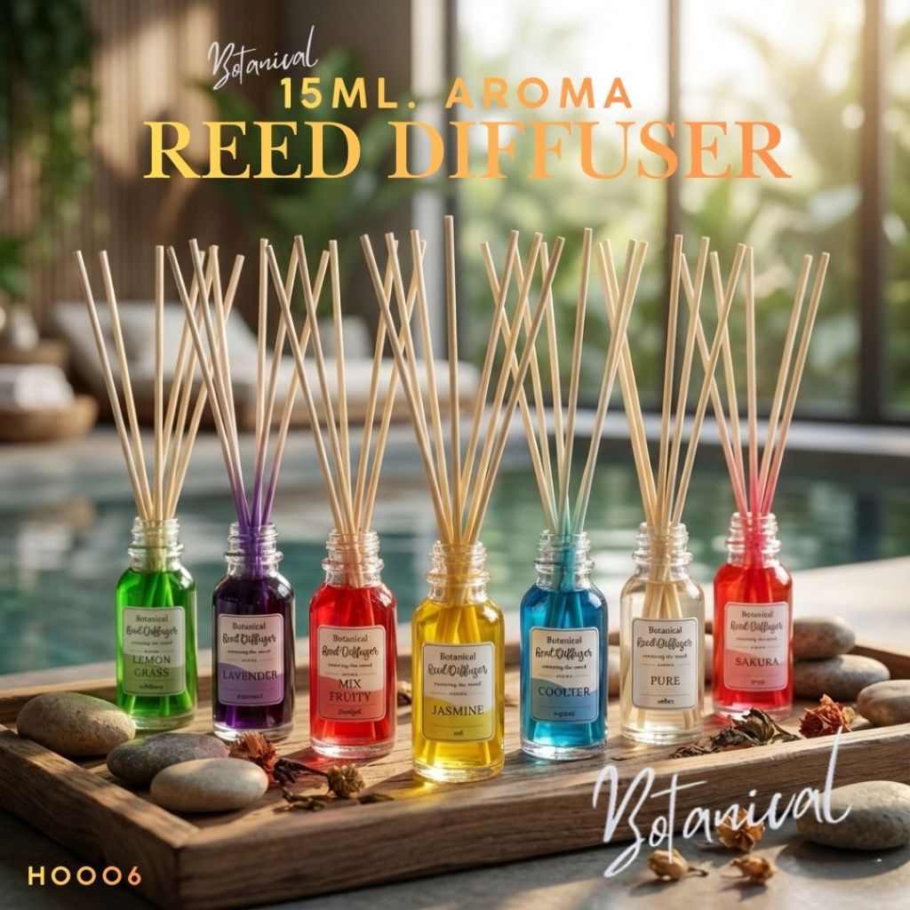 Botanical ก้านไม้หอม 15มล. Reed Diffuser H0006 ก้านน้ำหอม น้ำหอมอโรม่า น้ำมันหอมระเหย ก้านหอม