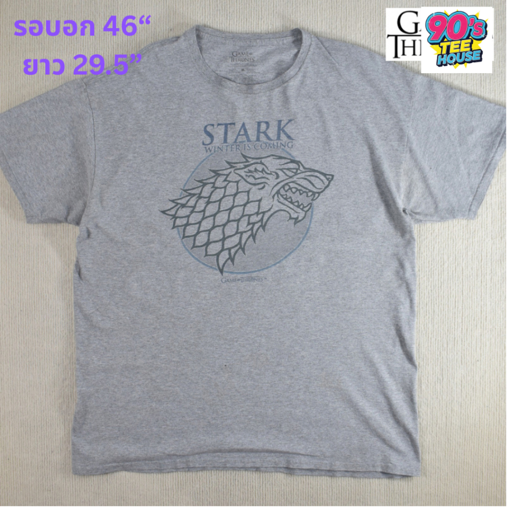🐺 เสื้อยืดมือสอง ของแท้ G.O.T “House Stark – Winter is Coming” ของแท้ ⚔️ 📏 รอบอก 46” ยาว 29.5”