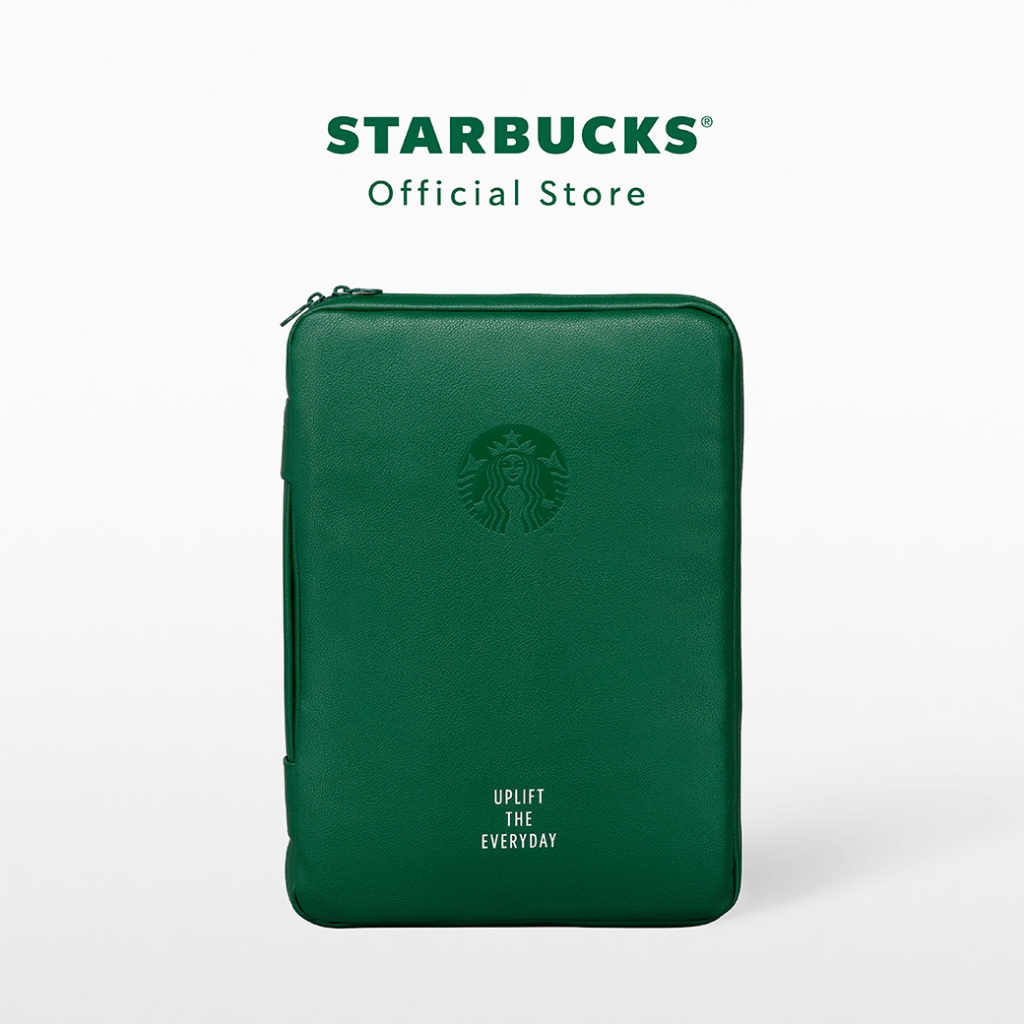 Starbucks Leatherette Connected In Green Laptop Pouch กระเป๋าสตาร์บัคส์ A11170036