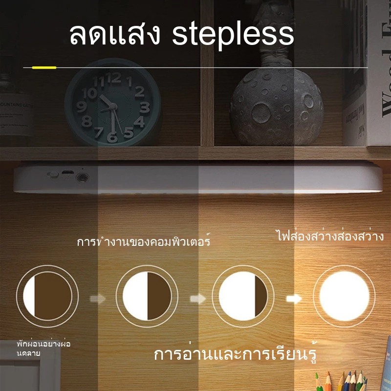 โคมไฟตั้งโต๊ะ เปิดได้ 3แสงTable lamp ไฟแม่เหล็ก ไฟอ่านหนังสือ ไฟLED USBไฟแต่งห้อง ไฟledไฟ5vไฟติดห้อง  26cm Table lamp - รูปที่ 7