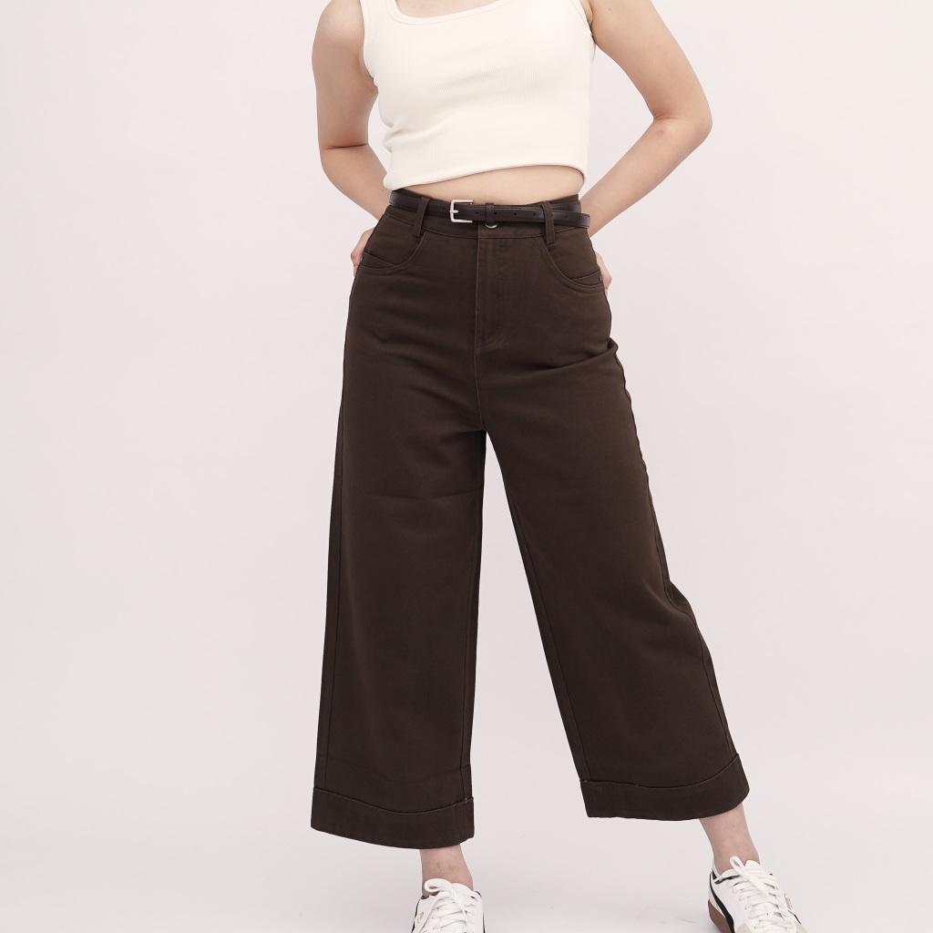 WIDE LEG DENIM TROUSERS AW25365# กางเกงยีนส์ทรงกระบอก