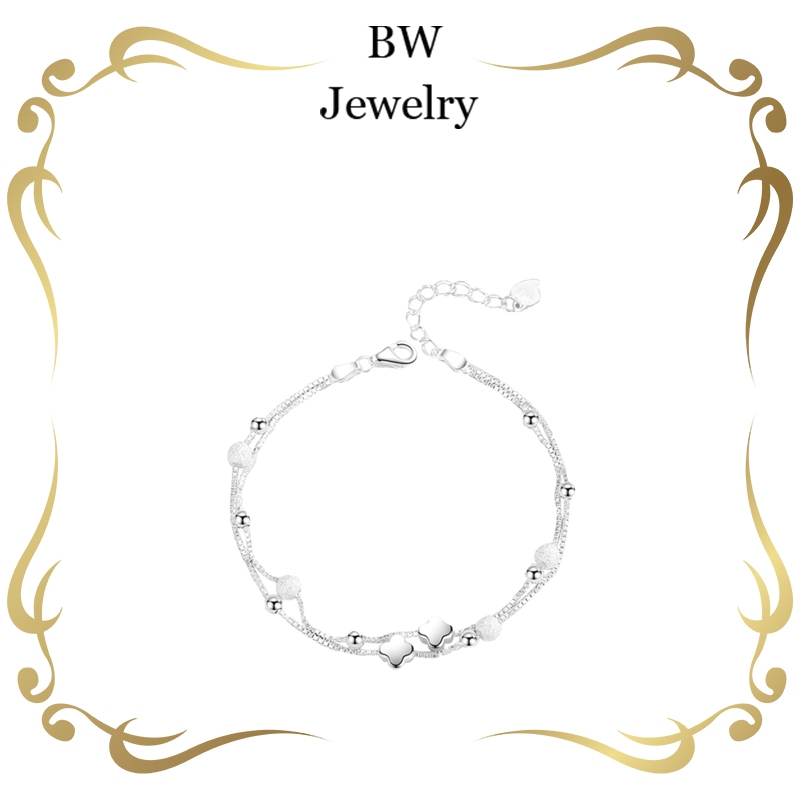 BWjewerly สร้อยข้อมือใบไม้   ดีไซน์เก๋ไก๋และวิจิตรบรรจง ของขวัญวันวาเลนไทน์