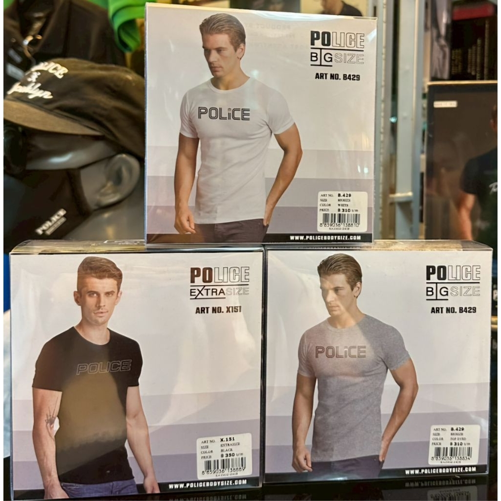 เสื้อยืดคอกลม Police Brand เข้ารูป ใส่สบายไม่อึดอัด