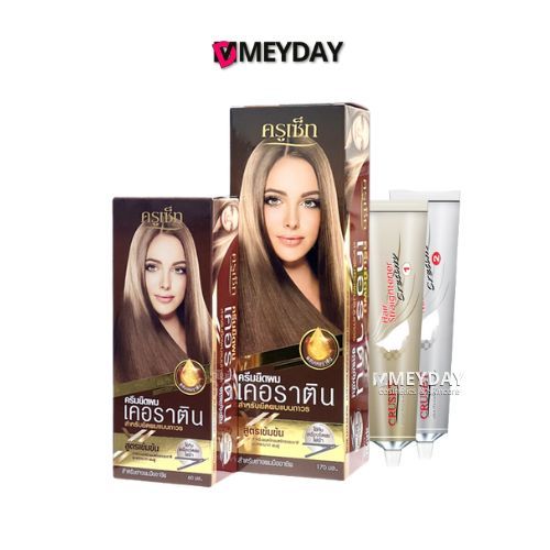 Cruset Keratin Hair Straightener Cream ครูเซ็ท ครีมยืดผม เคอราติน 60 - 170ml ใช้กับเครื่องหนีบผมไฟฟ้า