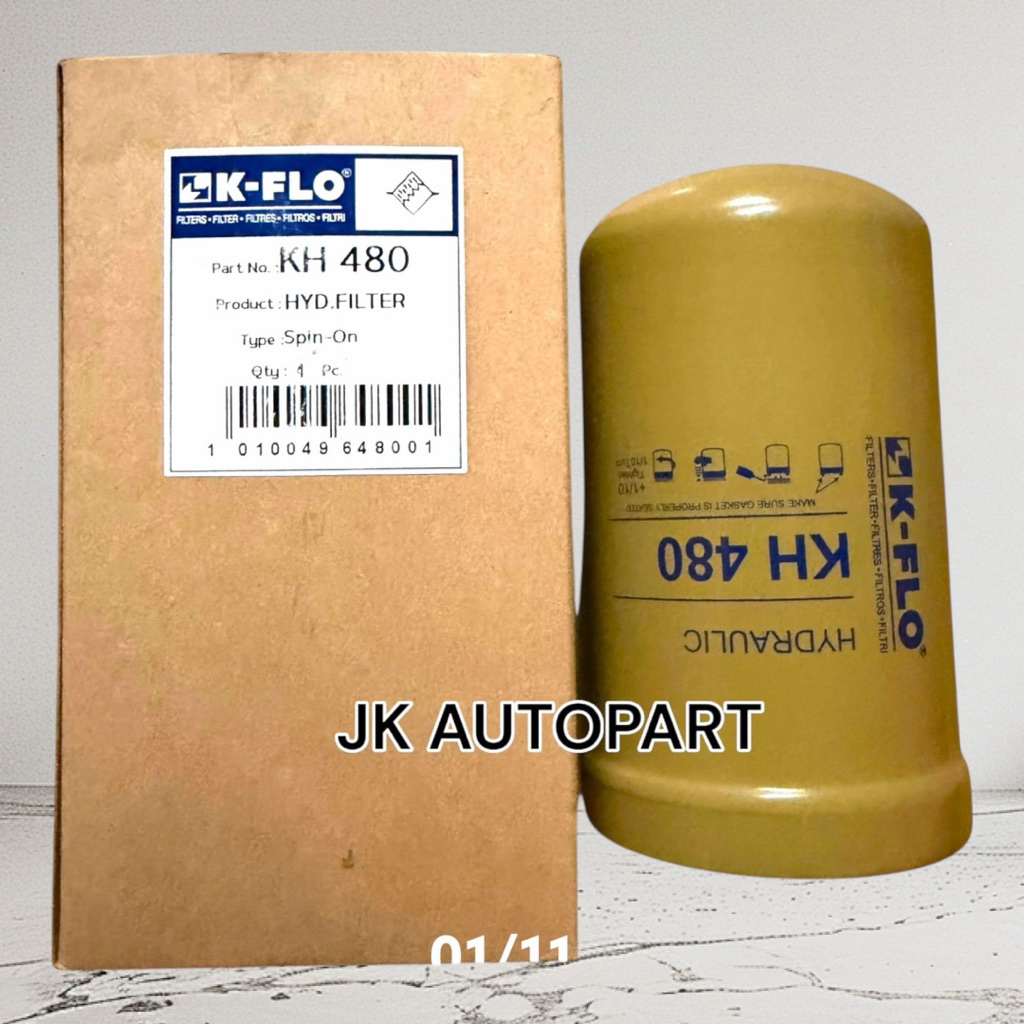 กรองไฮโดรลิครถตัก CAT KH480 (KH-480) ยี่ห้อ K-FLO รหัสแท้ (4I-3948) รูใน 48มม ไส้กรองไฮโดรลิค KOMATS
