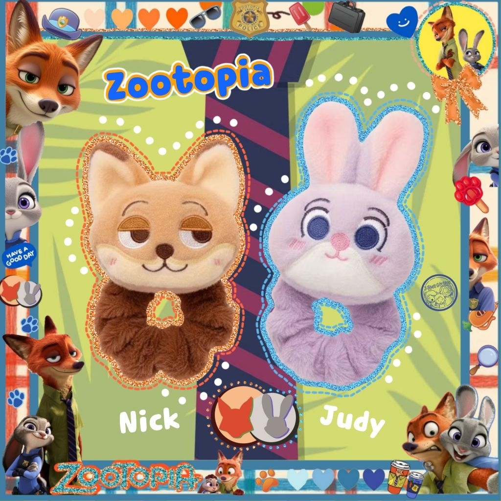 ยางรัดผม Zootopia Judy&Nick ยางรัดผมการ์ตูนน่ารักๆ