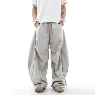 S-8XL กางเกงคาร์โก้ผู้ชาย สไตล์วินเทจอเมริกัน กางเกงขายาวทรงหลวม