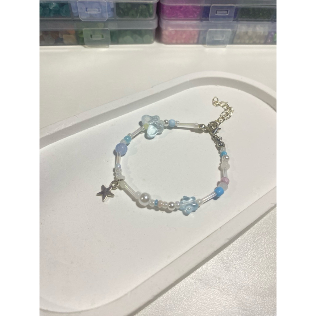 [Aozora_bead] กำไลลูกปัด ธีมฟ้า+จี้ต่างๆ มีหลายแบบให้เลือก