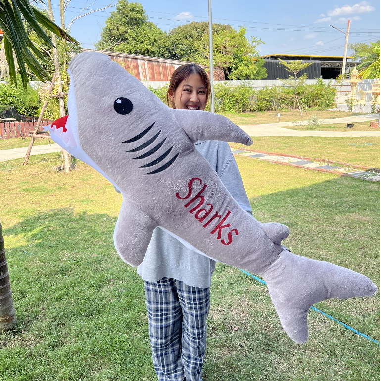 ตุ๊กตาปลาฉลาม ขนนุ่ม ตัวใหญ่ประมาณ 120 ซม มี 4 สีให้เลือก รับประกันความนุ่ม - รูปที่ 5