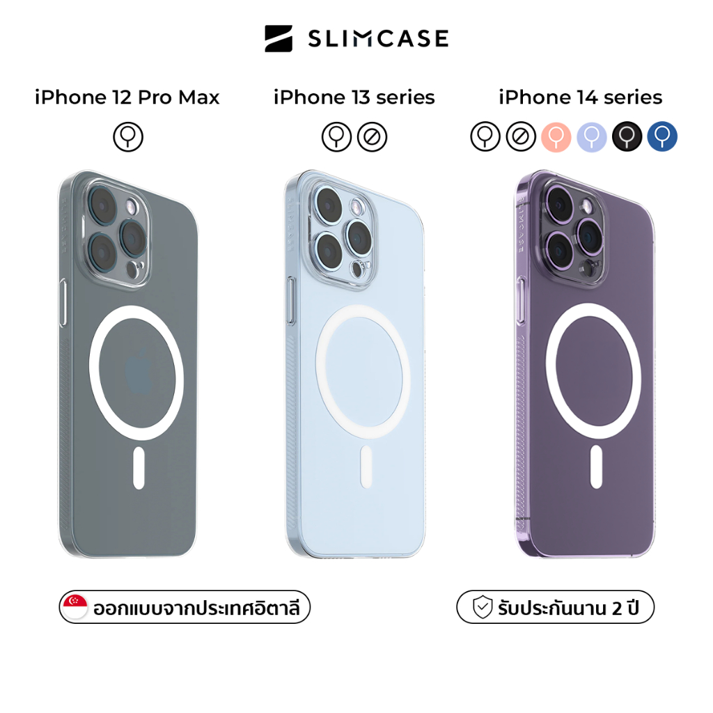 เคส iPhone 14 / 13 / 12 Pro Max Plus Slimcase Unique 1 บาง 0.5 มม. ไม่เหลือง.