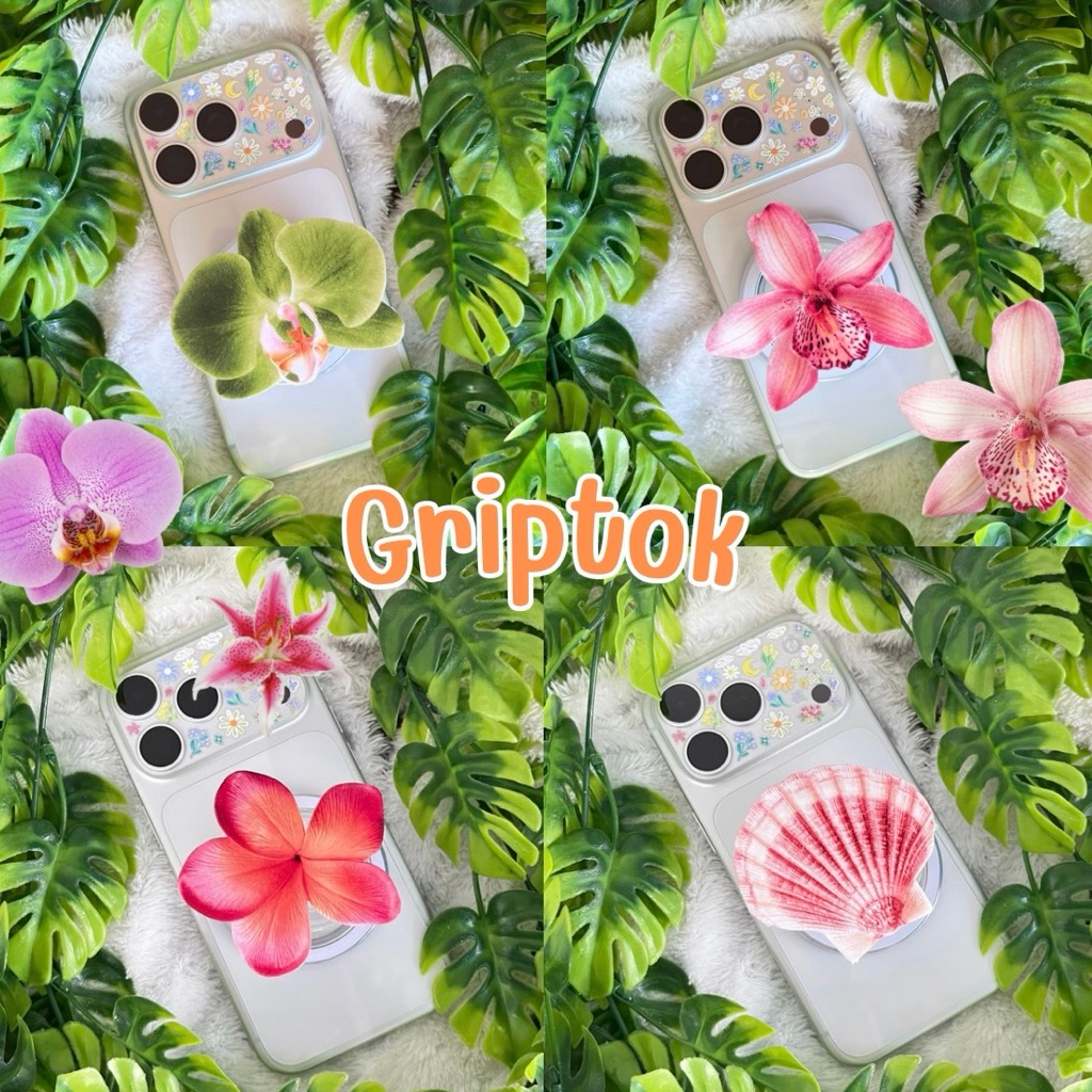 พร้อมส่ง! ถูกที่สุด🇹🇭✨Griptok flower  กริ๊ปตอกดอกไม้ กริ๊ปตอกแม่เหล็ก Macsafe🪽