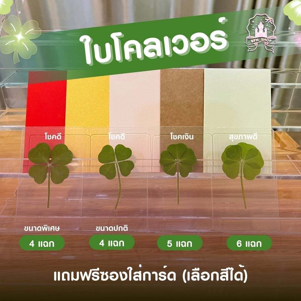 (ของแท้จากเกาหลี🇰🇷) ใบโคลเวอร์ 3/ 4 / 5 / 6 แฉก🍀✨ Leaf Clover สัญลักษณ์แห่งความโชคดี พวงกุญแจใบโคลเวอร์