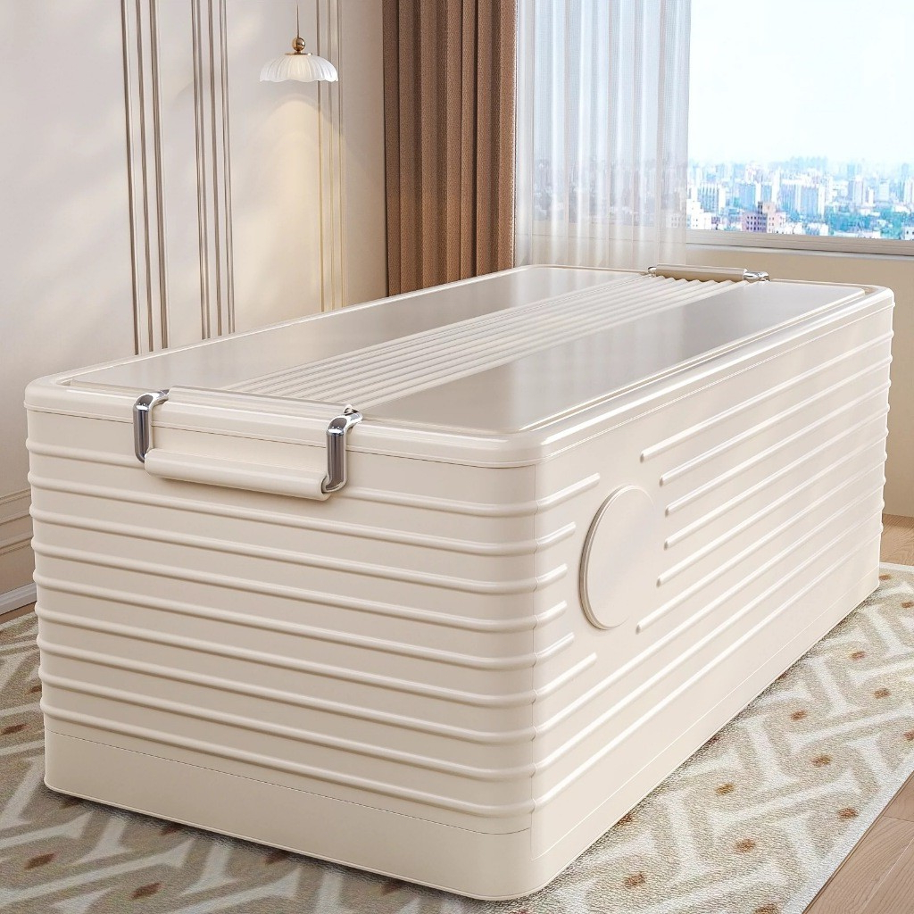 FORYO กล่องเก็บของพับได้ 300 ลิตร กล่องพลาสติกอเนกประสงค์ มีล้อ แข็งแรงทนทาน คุณภาพสูง