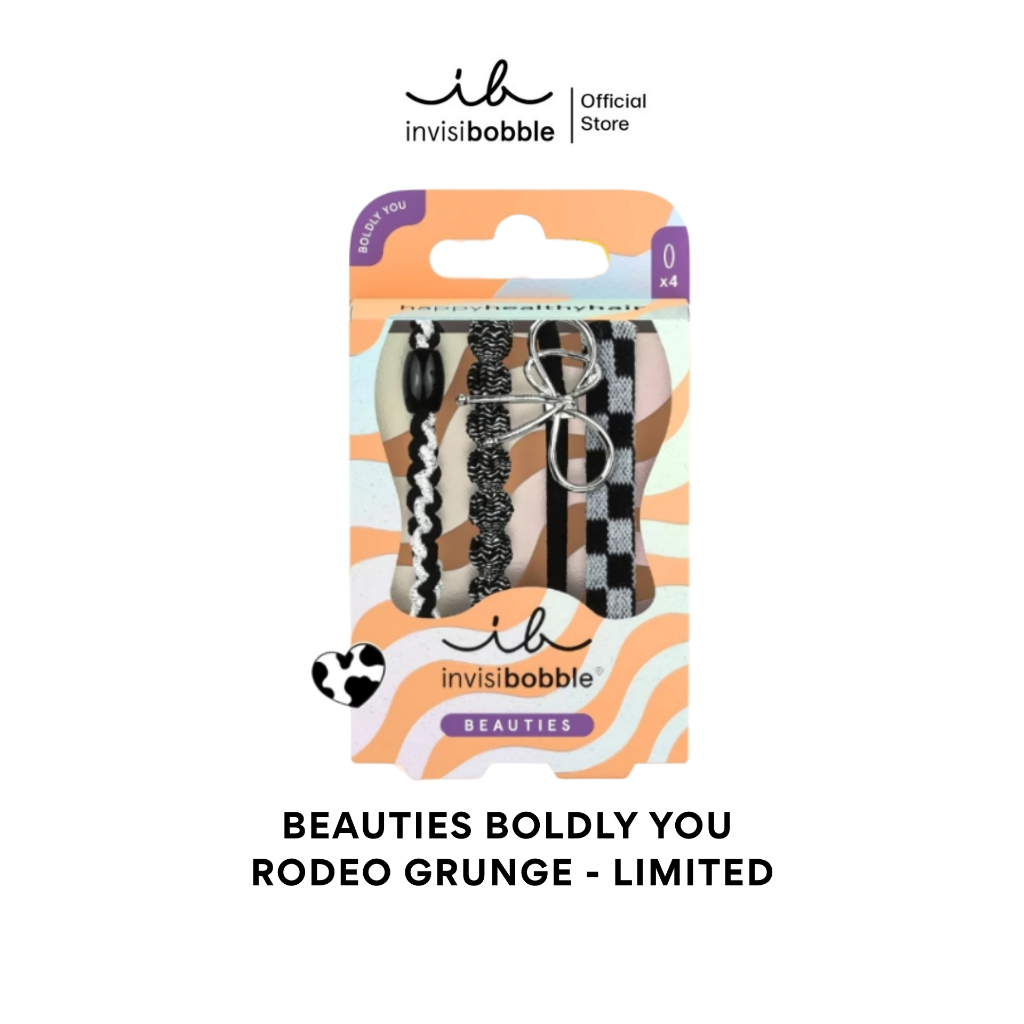 invisibobble ยางรัดผม ถนอมเส้นผม รุ่น Beauties BOLDLY YOU Rodeo Grunge - Limited (1 กล่องบรรจุ 4 ชิ้น)