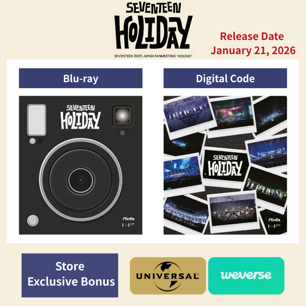 Brand-New SEVENTEEN 2025 Japan Fanmeeting 'HOLIDAY' – Blu-ray / Digital Code with Store Bonus (Japan