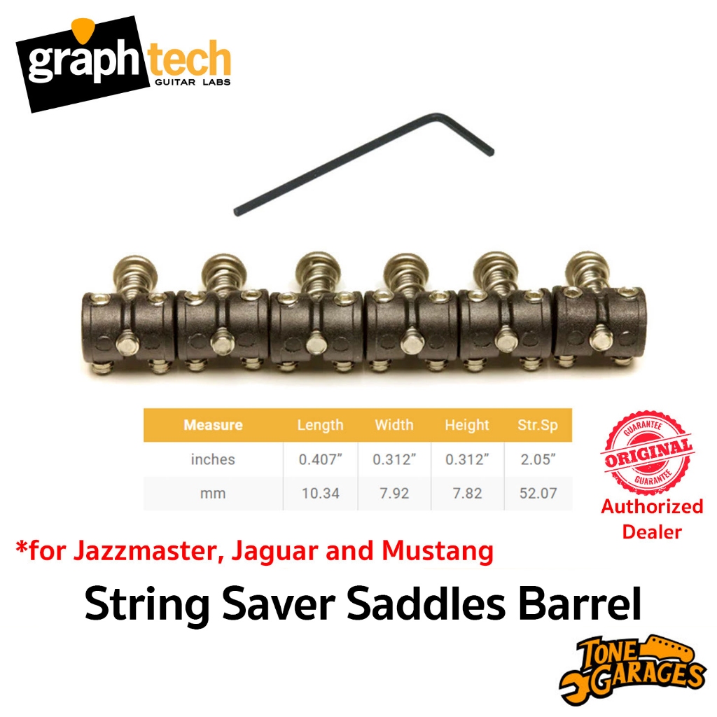 Graph Tech String Saver Saddles PS-8108 for Jazzmaster, Jaguar and Mustang Barrel Bridges แซดเดิ้ลกี