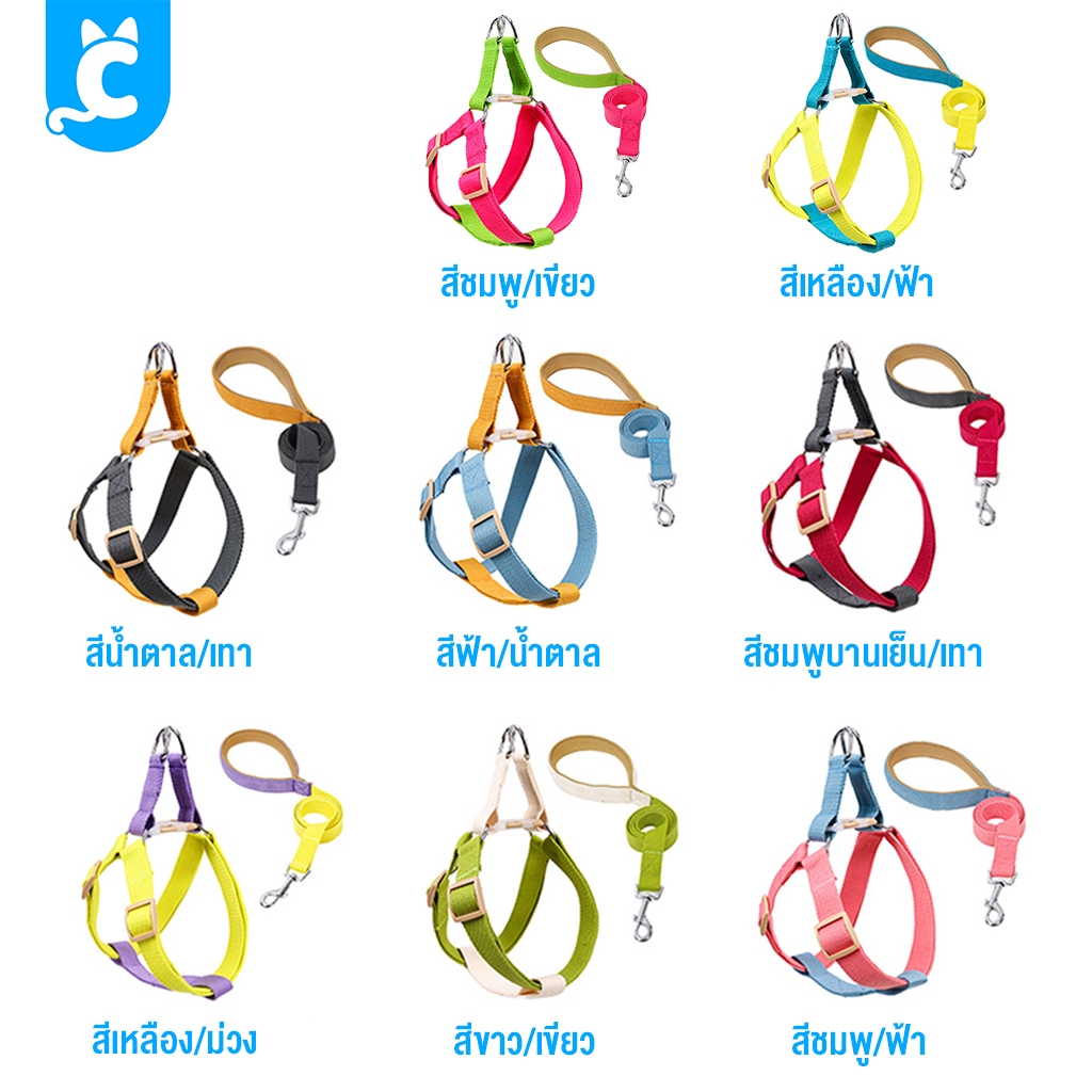 [ส่งฟรี🇹🇭] Doglemi สายรัดอกสุนัข สีพาสเทล สายจูงสุนัข สำหรับสุนัขและแมว Dog Harness CleverPet รูปที่ 5