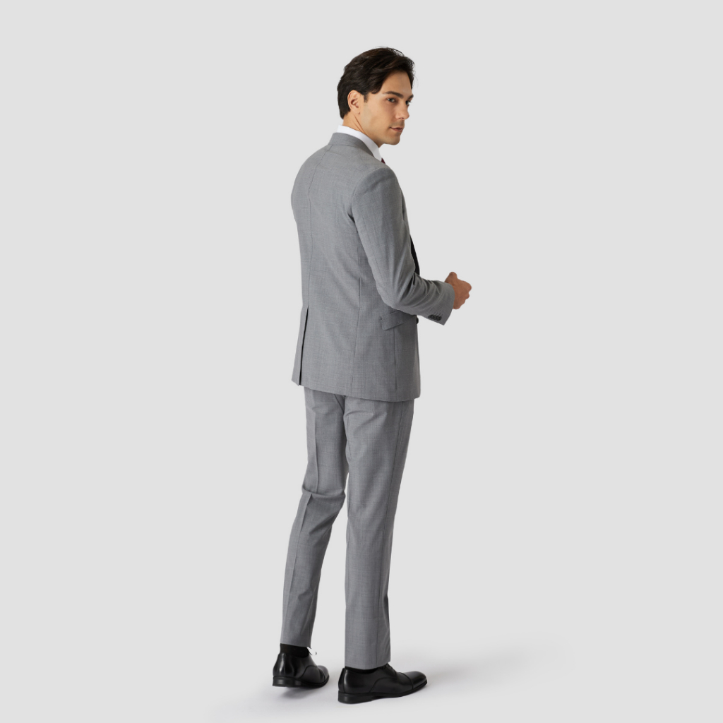 SUIT SELECT Shower Clean New Zealand Wool Jacket (Gray) เสื้อแจ็คเก๊ตสีเทา ซักเครื่องได้ — صورة 3