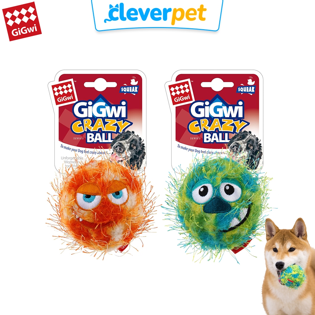 [ส่งฟรี🇹🇭] GiGwi ลูกบอลสุนัข ของเล่นหมา บีบมีเสียง แข็งแรงทนทาน Crazy Ball Dog Toy CleverPet