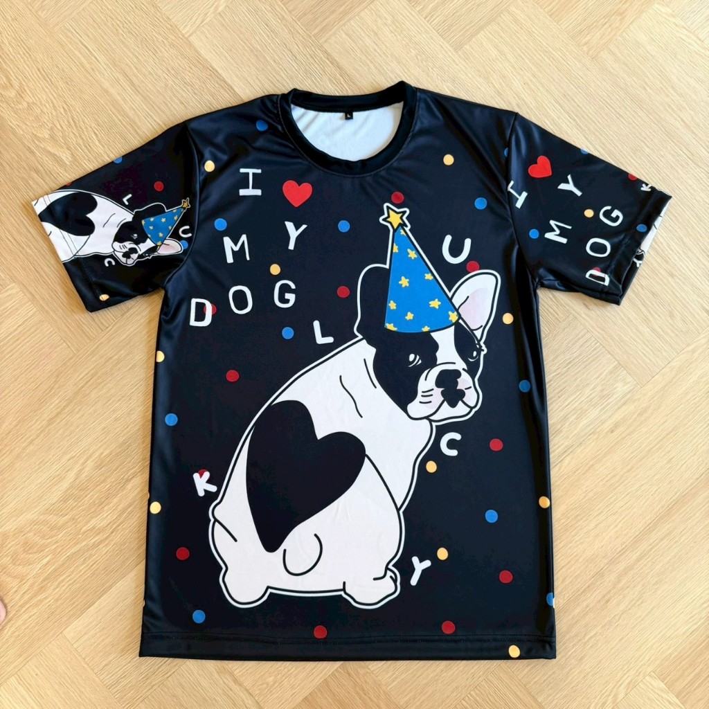 (ลายใหม่)เสื้อยืดลาย ปาร์ตี้ สีดำ
