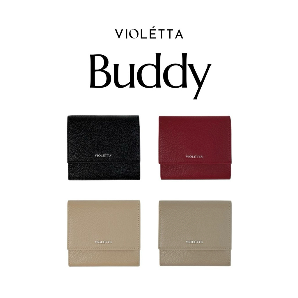 VIOLETTA กระเป๋าสตางค์ กระเป๋าใส่บัตร หนังแท้ รุ่น BUDDY