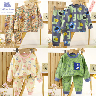 ชุดนอนชุดลำลองเด็ก ชุดนอนเด็กลายการ์ตูน หลวมและลำลอง สไตล์สน…