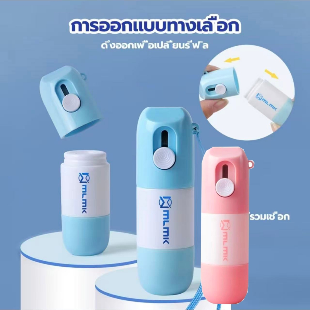 น้ำยาลบหมึกใบปะหน้าพัสดุ+มีดในตัว 2in1 กลิ่นไม่ฉุน ขนาดเล็กกระทัดรัด พกพาสะดวก พร้อมส่ง