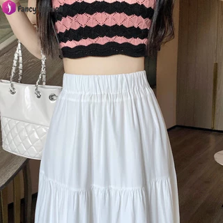 Fancy Fashion กระโปรงยาว กระโปรงชั้น เอวยางยืด ระบาย3ชั้น เนื้อผ้าอย่างดี