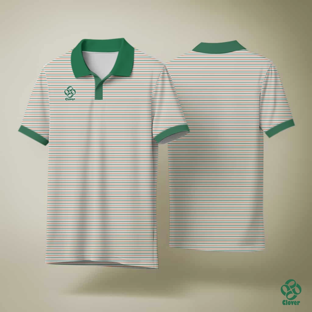 Clover Polo Rainbow เสื้อกีฬา Unisex ผ้า Micro polyester 100% แห้งไว ระบายอากาศดี
