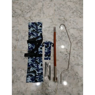 เสาแขวนตะเกียงไฟ ที่แขวนโคมไฟสไตล์มินิมอล | ครึ่งไม้ ครึ่งสแตนเลส 130CM(มีกระเป๋าแถมให้)