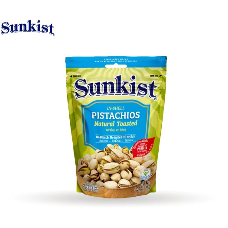 (150g) Sunkist Pistachios พิสทาชิโออบ พิสทาชิโออบเกลือ ธรรมชาติ 150g ซันคิส ถั่วอบ ถั่วพิสตาชิโอ