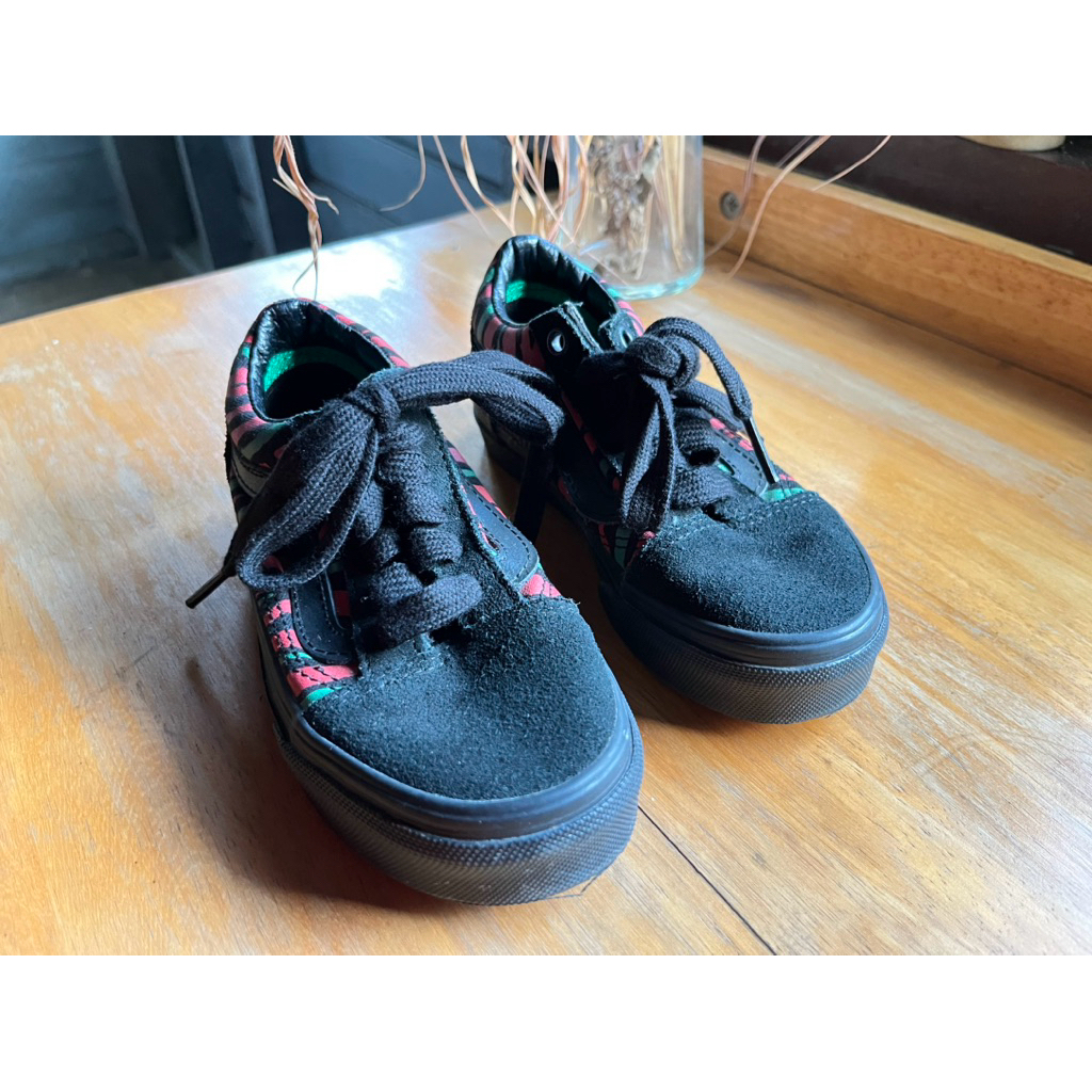 VANS KID รองเท้าผ้าใบแต่งหนังกลับ มือสองญี่ปุ่น