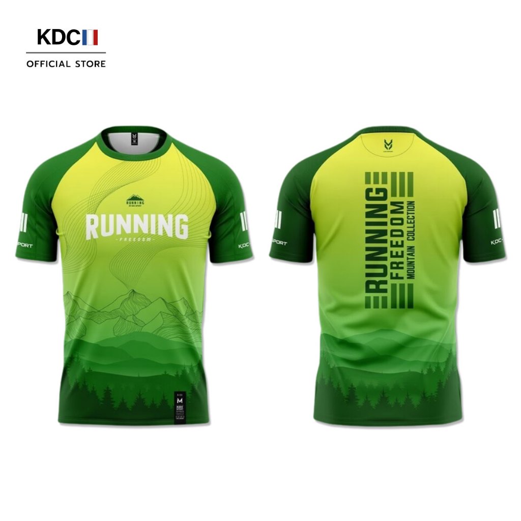 เสื้อวิ่ง เสื้อกีฬา เสื้อออกกำลังกาย Running Freedom สีเขียว