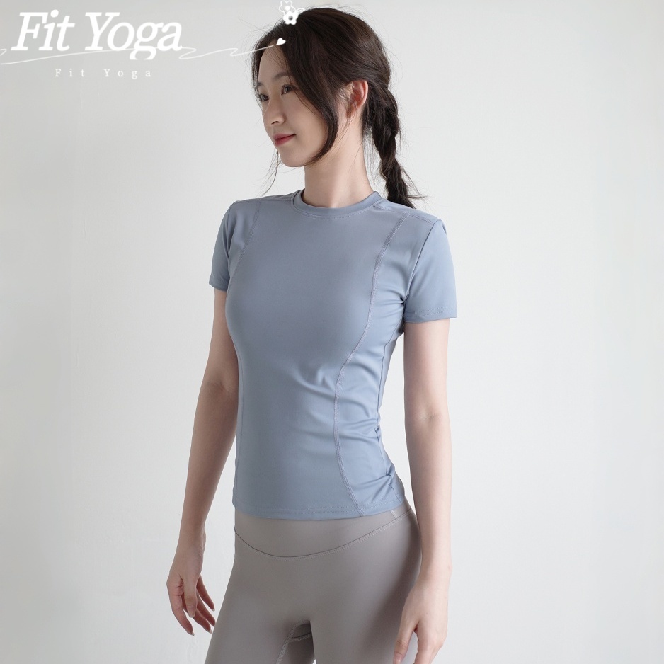 FitYoga เสื้อยืดแขนสั้นออกกำลังกายสาว โยคะ พิลาทิส ระบายอากาศดี แห้งเร็ว ติดตัวลดรูปร่าง เหมาะกับทุกสถานการณ์