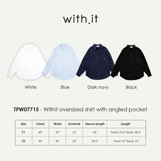 Withit Oversized Shirt with Angled Pocket เสื้อเชิ้ตทรงโอเวอร์ไซส์ - TPW07715