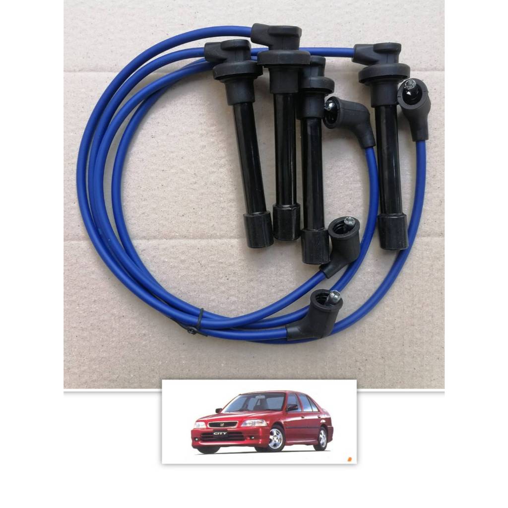 สายหัวเทียน HONDA CITY D15 D16 TYPE-Z TYPE-C ของใหม่สีฟ้า1ชุดไร่เปลี่ยนทีละเส้น