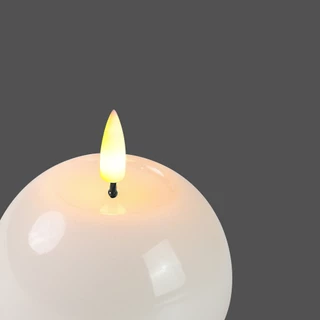 Claire Candle เทียนLED สีขาว ทรงกลม 8 ซม. ผิวเรียบ ใส่ถ่าน เทียนแต่งบ้าน รับปีใหม่