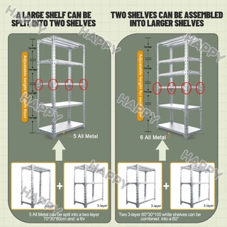 ZEEN ชั้นวางของเหล็ก ใหญ่ 3/4/5ชั้น เหล็ก รุ่นอัพเกรด+ปะเก็น+สกรู ปรับความสูงได แข็งแรง ทนทาน รับน้ำหนัก400กก