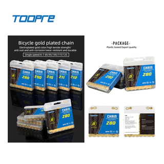 TOOPRE โซ่จักรยานสีทองเคลือบกันสนิม แบบ 1-8-9-10-11 speed สำหรับจักรยาน