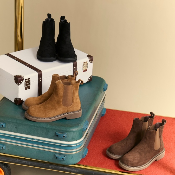 (trendy ลด 30%)Hana Buckle me รองเท้าบู้ทสั้น หนังกลับ หนังนุ่ม มินิมอล ฟีลเกาหลี