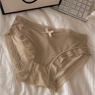 [ส่งจากไทย] 𝑩𝒓𝒂𝑩𝒓𝒂𝑩𝒓𝒂 #p-095 กางเกงใน ผ้าไหมญี่ปุ่น แต่งโบว์ ใส่สบาย ไร้ขอบ ไร้ตะเข็บ
