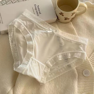 [ส่งจากไทย] 𝑩𝒓𝒂𝑩𝒓𝒂𝑩𝒓𝒂 #p-095 กางเกงใน ผ้าไหมญี่ปุ่น แต่งโบว์ ใส่สบาย ไร้ขอบ ไร้ตะเข็บ