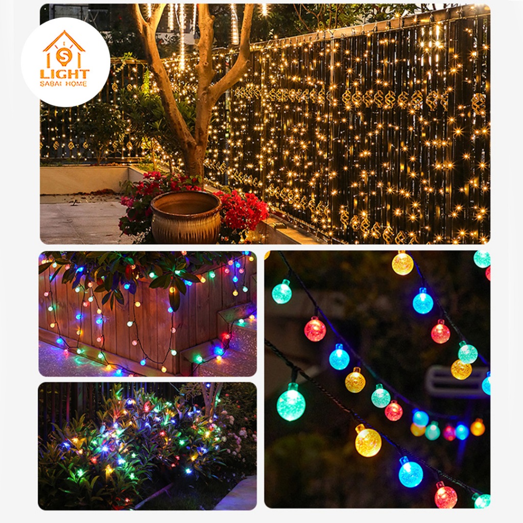 TSMไฟประดับทรงกลม LED｜ไฟลูกกลม｜ตกแต่งห้อง/ต้นคริสต์มาส｜ไฟเทศกาล 5 เมตร｜ขนาดให้เลือก｜แสงวอร์ม/RGB - รูปที่ 4